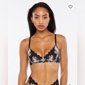SAVAGEXFENTY ZIG ZAG ZEN UNLINED LACE PLUNGE BRA